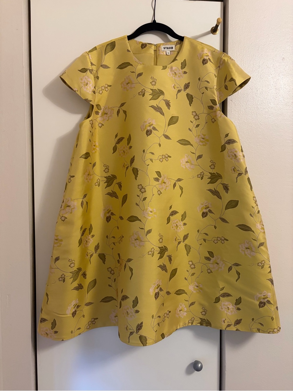STAUD Women's Yellow Floral Dress